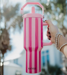 Pink and Hot Pink Striped 38 oz Cabana Jug Tumbler