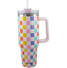 Multicolored Checkered Tumbler