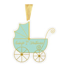 Baby's First Christmas Teal Carriage Ornament