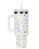 Mardi Gras Bead Tumbler