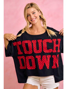 Touch Down Polka Dot Top - Black & Red