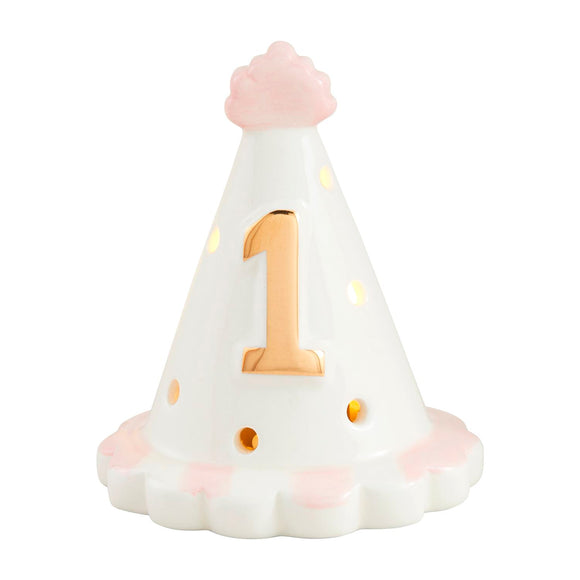 PINK BIRTHDAY HAT LIGHT-UP SITTER