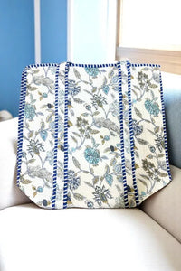 Sasha Blue and White Floral Tote Bag