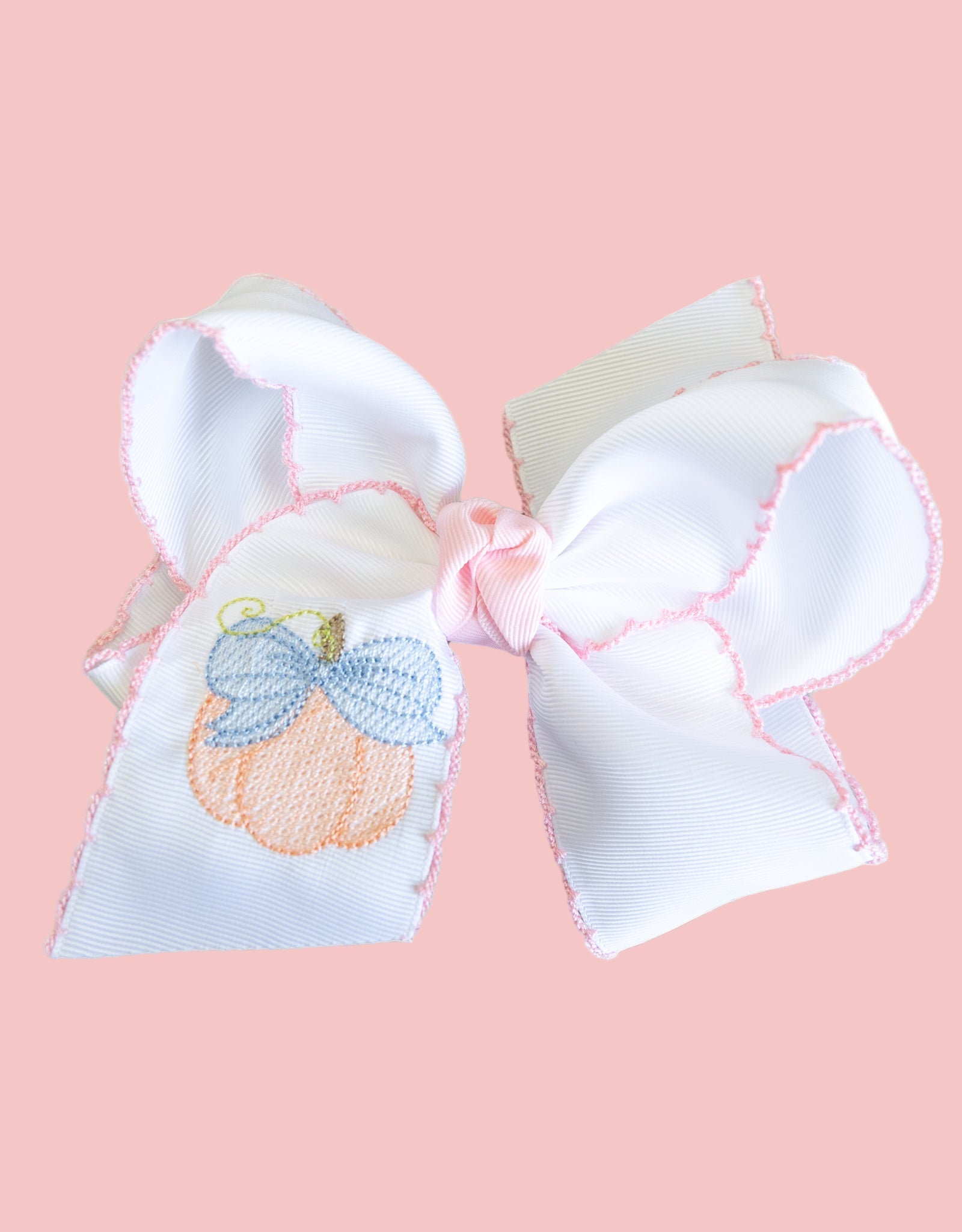 Beyond Creations Embroidered Pumpkin Bow