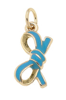 Leaning Enamel Bow Charm in Aqua