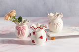 Red Heart Ruffle Bud Vase
