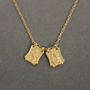 Gold Scapular Medals Necklace