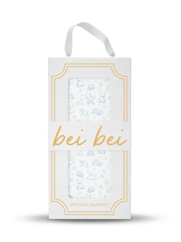 Swaddle Blanket - Nursery Toile Blue