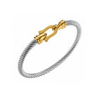 wo-Tone Cable Clasp Bangle - 5mm