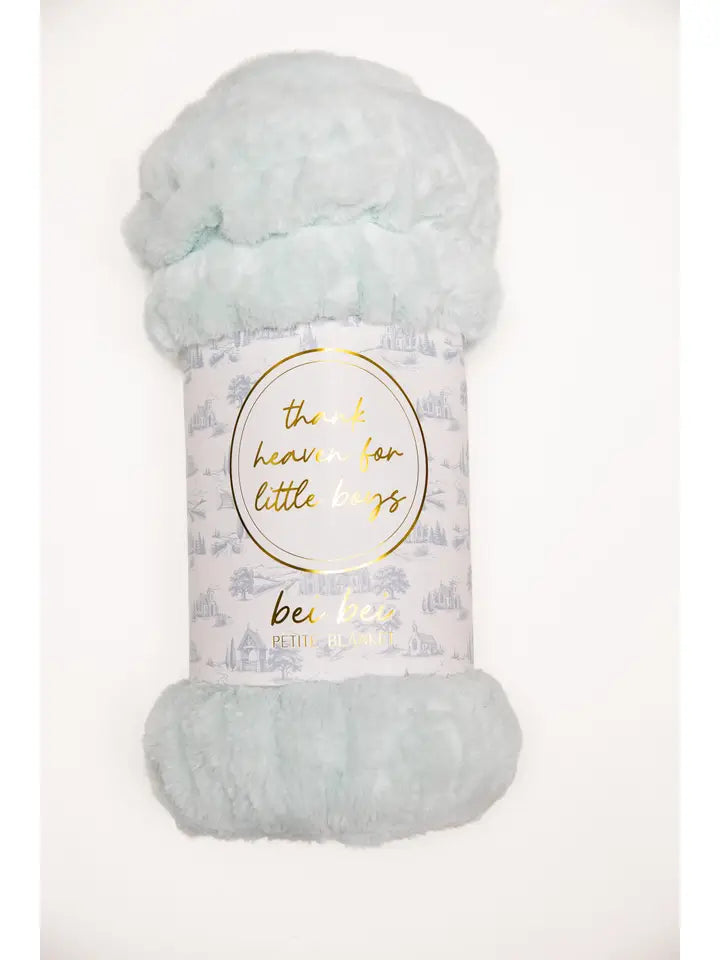 "Thank Heaven For Little Boys" Faux Fur Breezy Blue Blanket
