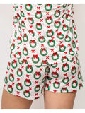 Clara Wreath Long Sleeve Button Up Sleep Shirt & Short Set