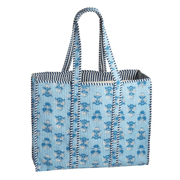 Cornflower Block Print Tote