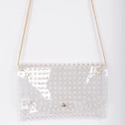 Pearl Studded Transparent Envelope Clutch 