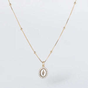 Our Lady Of Lourdes Necklace - White