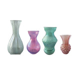 Debossed Glass Vases - Set of 4