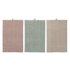 Cotton Waffle Weave Tea Towel with Circle Pattern