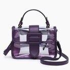 Toni Clear Flap Over Crossbody Bag Purple