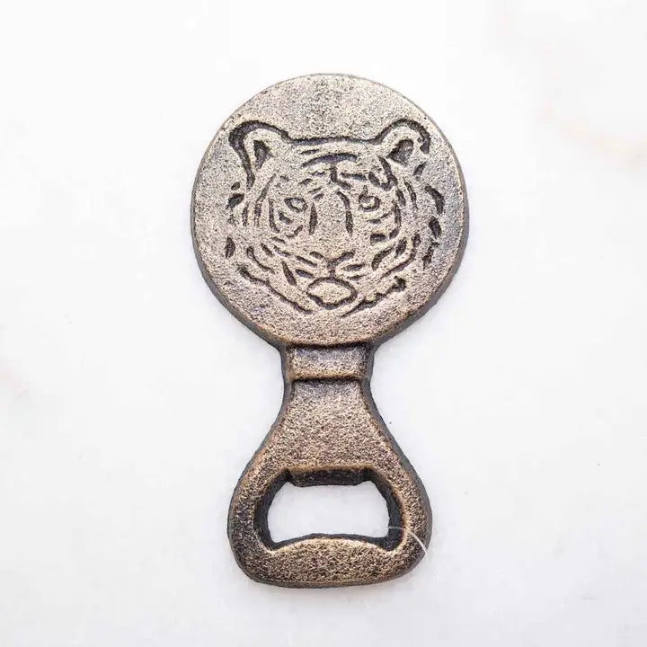 Tiger Bottle Opener Antique Gold 