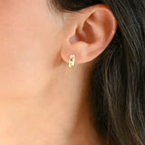 Gold Enamel Flower Hoop Earrings-Vintage Style Silver Hoops
