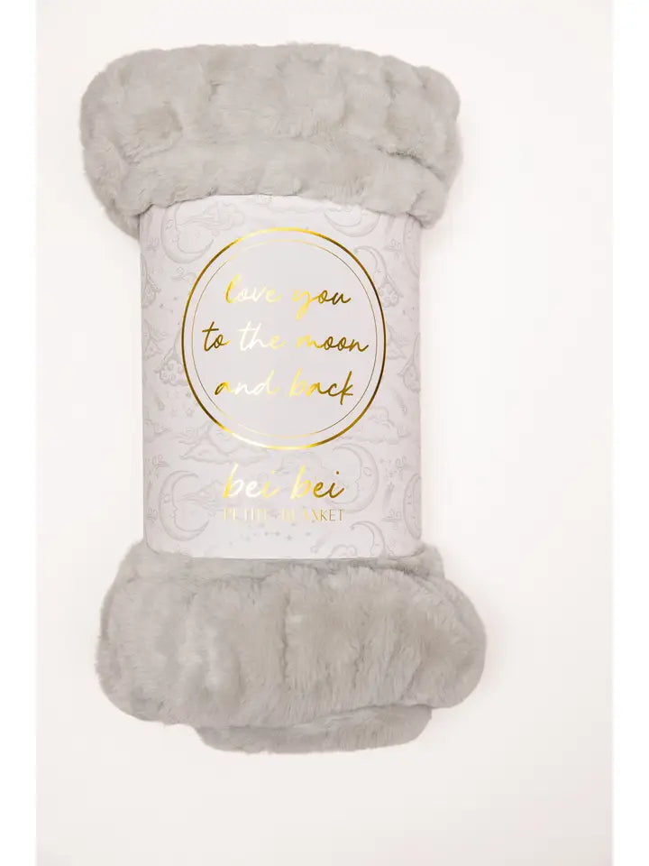 "Love You To the Moon" Gray Moonlight Blanket