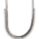 Noni Crystal Snake Chain Necklace Silver