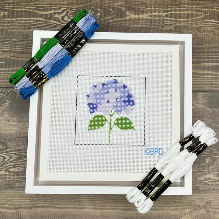 Blue Hydrangea Needlepoint Design