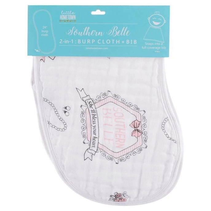 Southern Bell Newborn Burp Cloth & Bib Muslin Bamboo Fiber