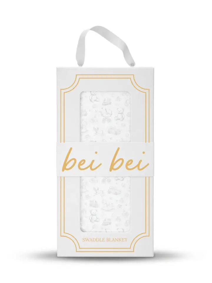 Swaddle Blanket - Nursery Toile Silver