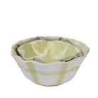 Gingham Ruffle Nesting Bowls White, Set of 2