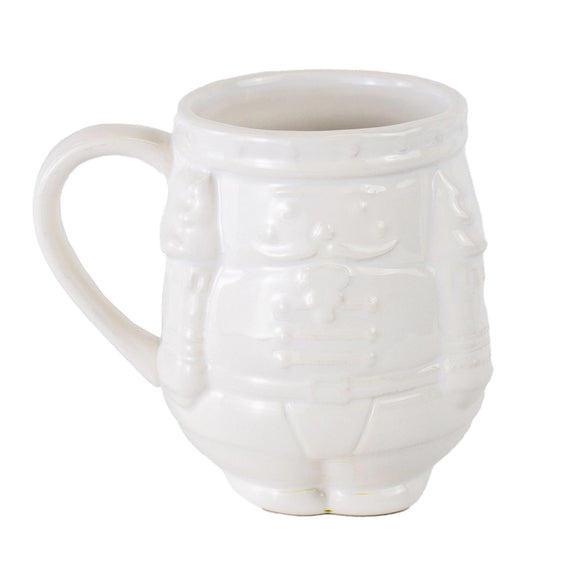 Nutcracker Shaped Coffee Mug White 18oz.