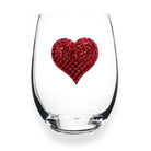 Red Heart Jeweled Stemless Glassware