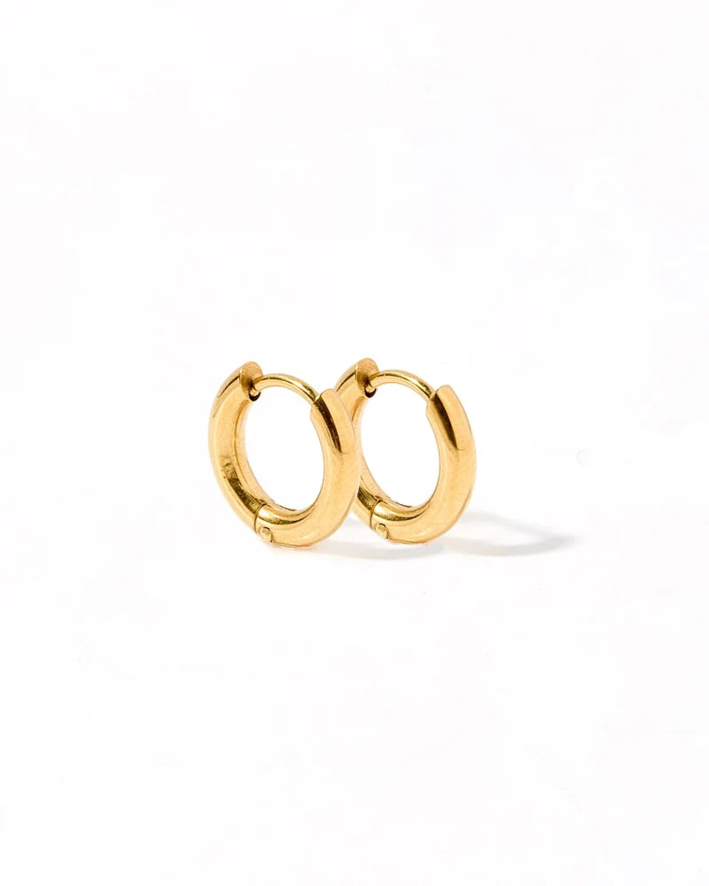 Linny Co Huggie Earrings - Scarlett Hoop Gold 10mm