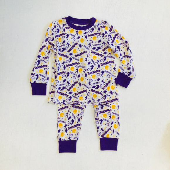 Purple & Gold Football Bamboo Pajamas