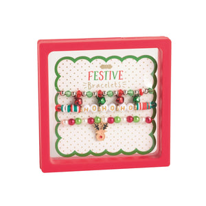 Reindeer Beaded Bracelet Set