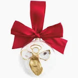 Angel glass oyster ornament