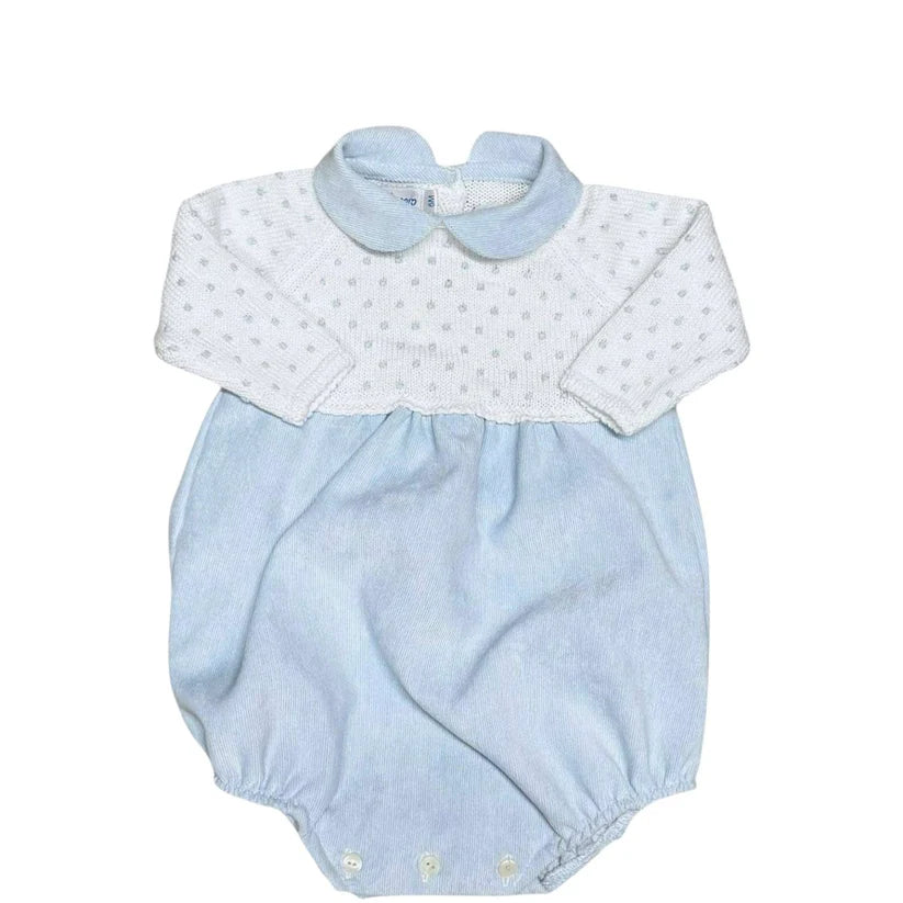 Collar Dot Corduroy Bubble- Light Blue