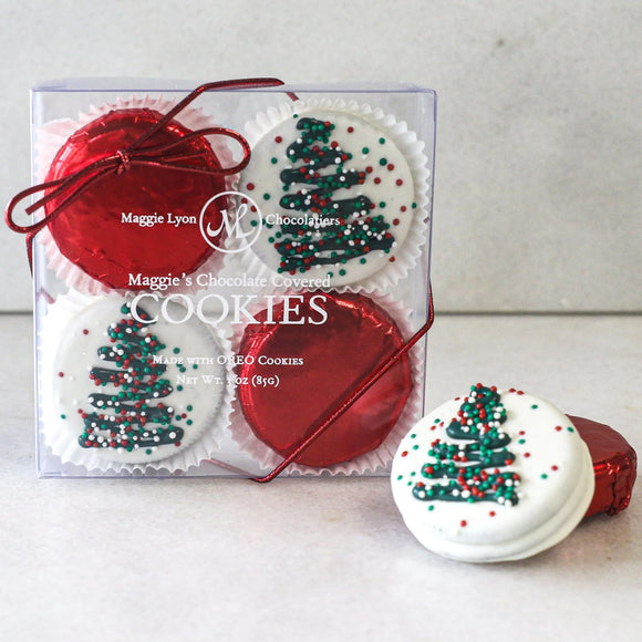 Christmas Tree Chocolate Covered Oreo Cookies