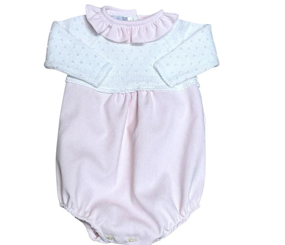 Corduroy Bubble With Bitty Dot- Pink