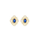 Aubrey Adele Gold earrings with blue gemstones 