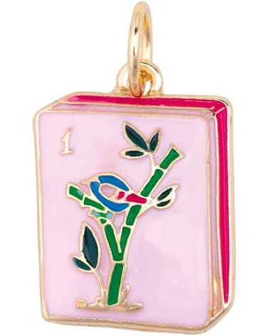 The Pink Mahjong Enamel Tile Charm 