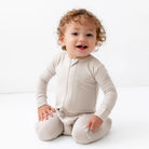 Oat Zippered Footie
