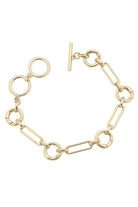 Gold chain charm bracelet with a clasp 