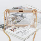 Plastic Link & Metal Chain Clear Clutch