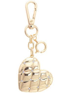 Gold heart-shaped keychain with a clasp 