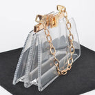 Clear Double Pocket Chain Handle Clutch