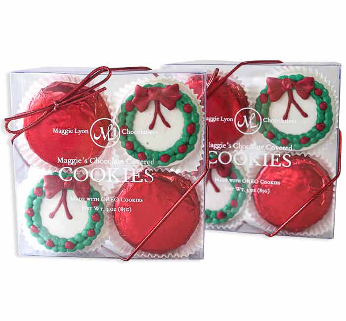 Wreath Chocolate Covered Oreo Cookies