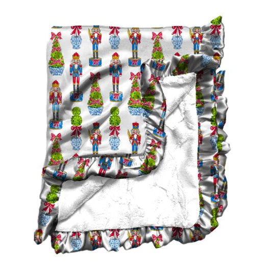 Satin Nutcracker Ruffle Blanket