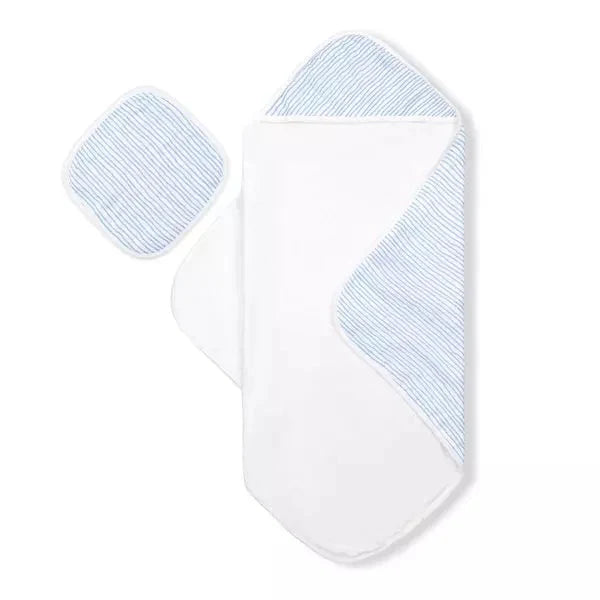 Wave Hooded Towel & Washcloth Set