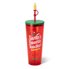 Santa's Favorite Teacher Plastic Tumbler 24oz