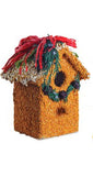 Decorative birdhouse with colorful roof 